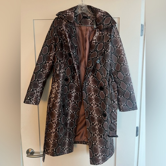 Faux Leather Trench Coat - Picture 1 of 3
